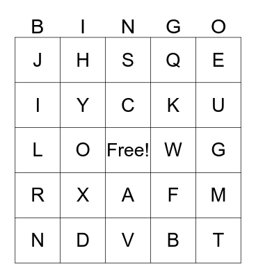 ABC BINGO Card
