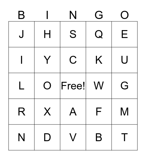 ABC BINGO Card