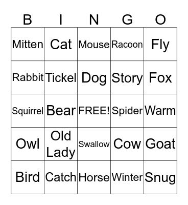 Story puzzle Bingo Card