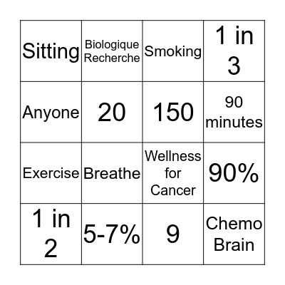 Wellness for Cancer MO Bingo Card