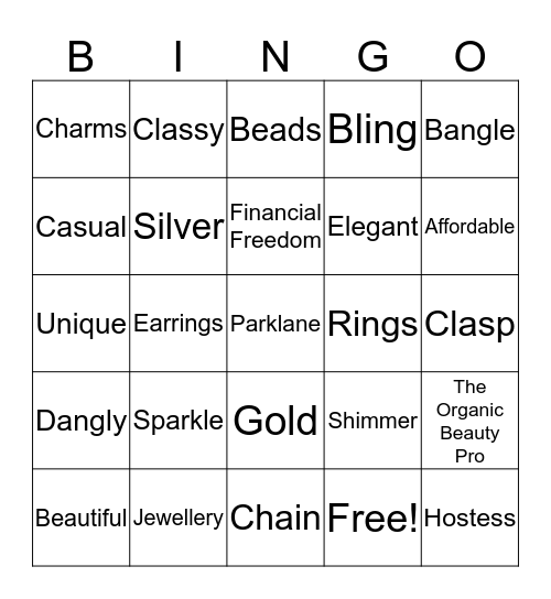 Bingo Blingo with The Organic Beauty Pro Bingo Card