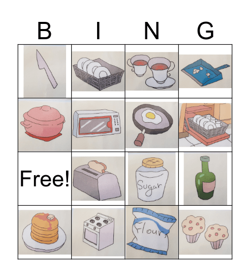 Kitchen Bingo Card