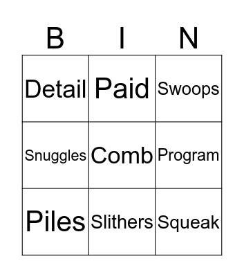 Bat loves the Night Bingo Card