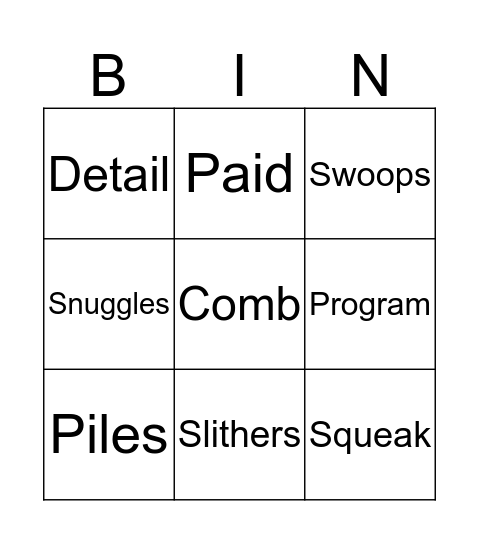 Bat loves the Night Bingo Card