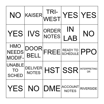 Bingo Card