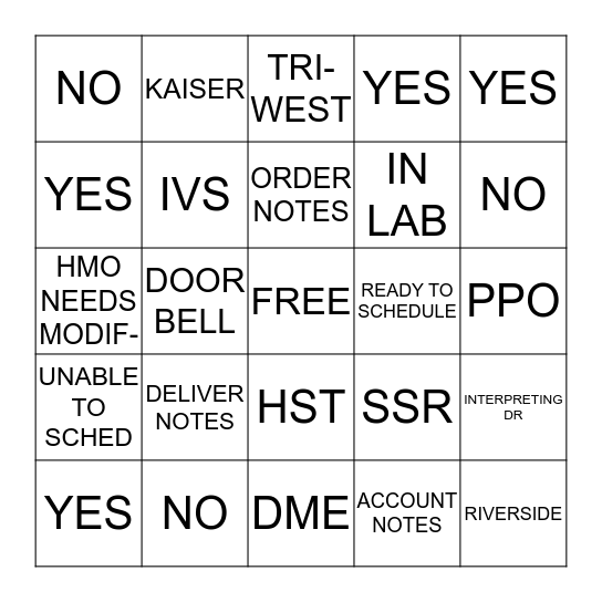 Bingo Card