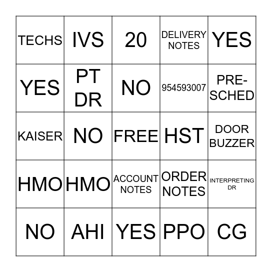 Bingo Card