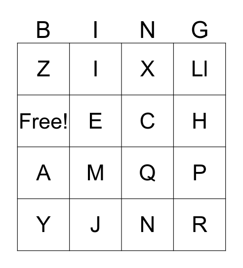 ABECEDARIO Bingo Card