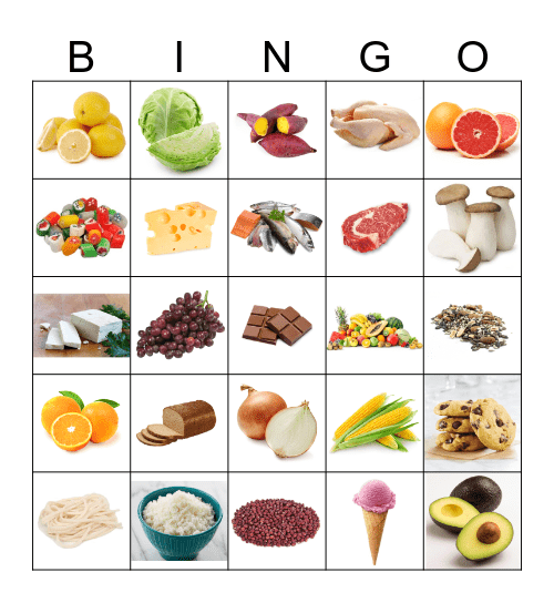 Food Bingo Card