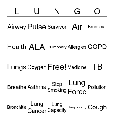 LUNGO  Bingo Card