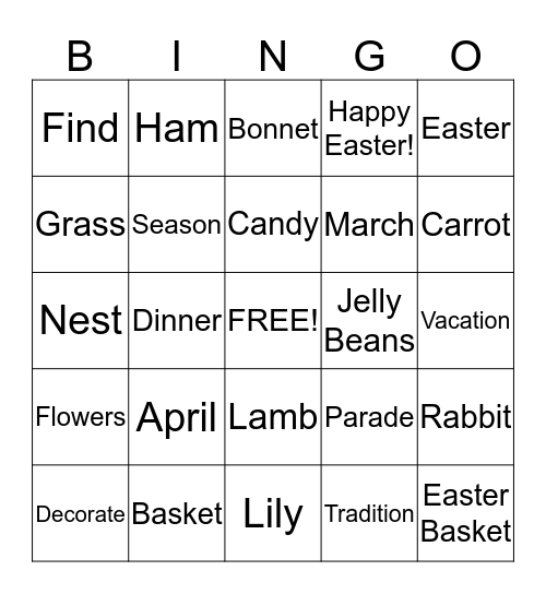 Deer Park Gardens Easter Bingo!!! Bingo Card