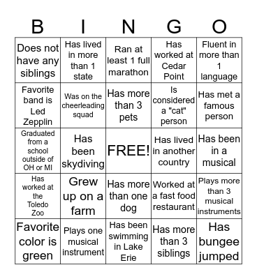 PwC Bingo Card