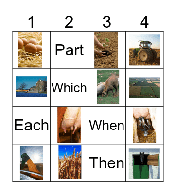 Boerderij 4x4 Bingo Card