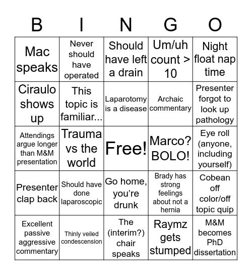 M&M Bingo (8/29) Bingo Card