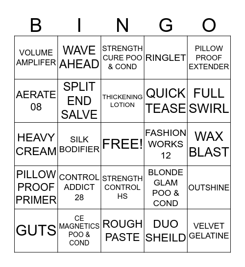 KING & QUEEN SALON Bingo Card