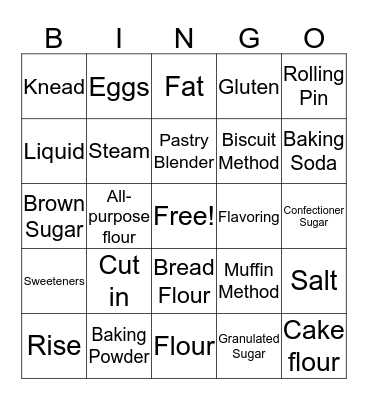 Art of Baking Bingo Card