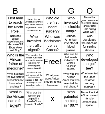 Post Test Bingo Card