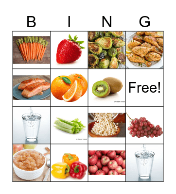 Foods Bingo Card