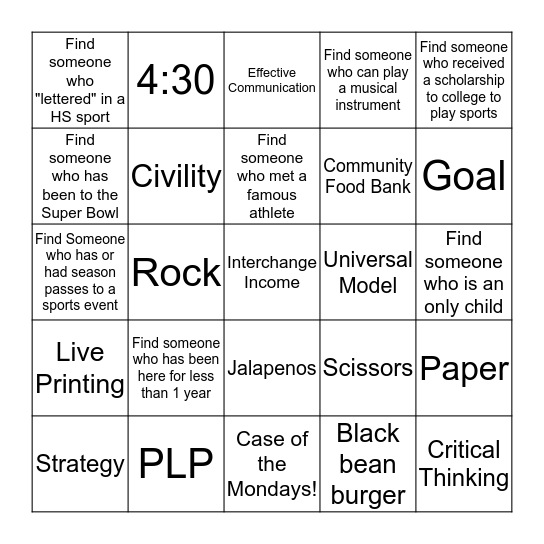 Bingo Card