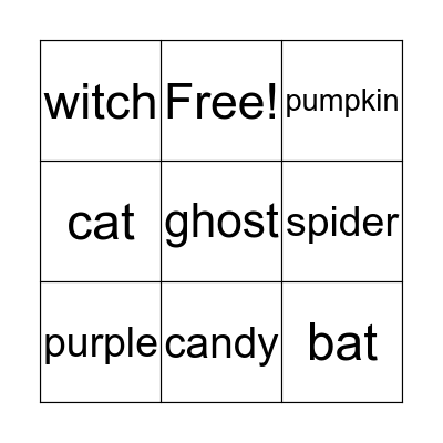 Halloween Bingo Card