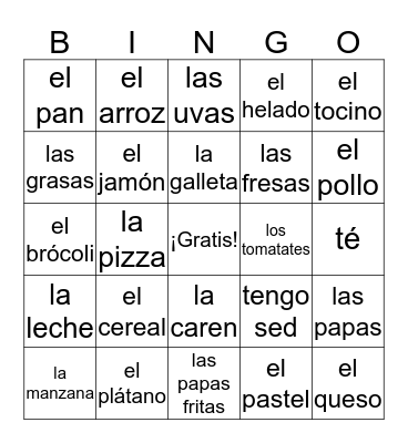la comdia Bingo Card