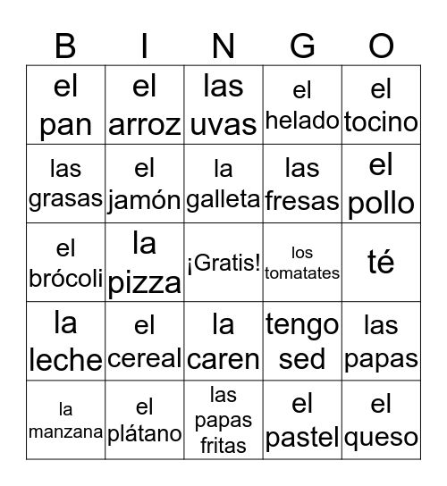 la comdia Bingo Card