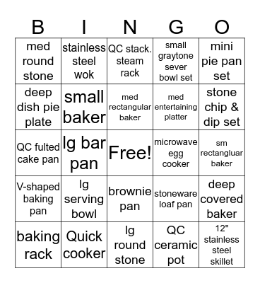 Pampered Chef Fall 2019 Bingo Card