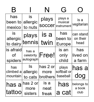 Getting to know the Pride team Bingo Card