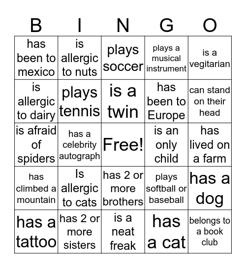 Getting to know the Pride team Bingo Card