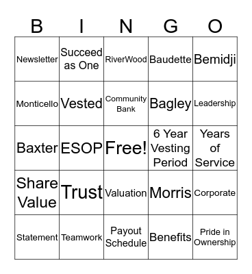 ESOP Bingo Card