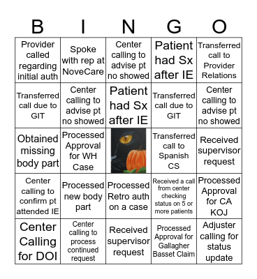 Halloween Bingo Card