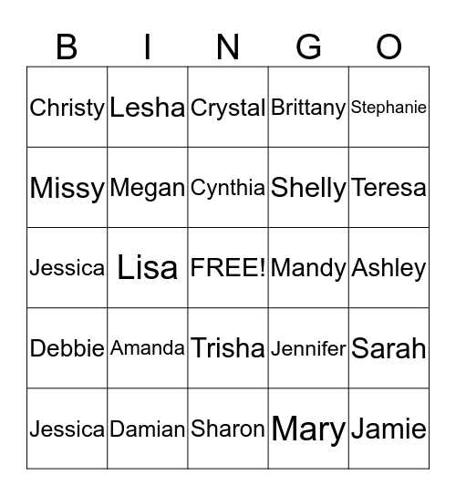 Classmates Bingo Card
