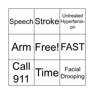 STROKE Bingo Card