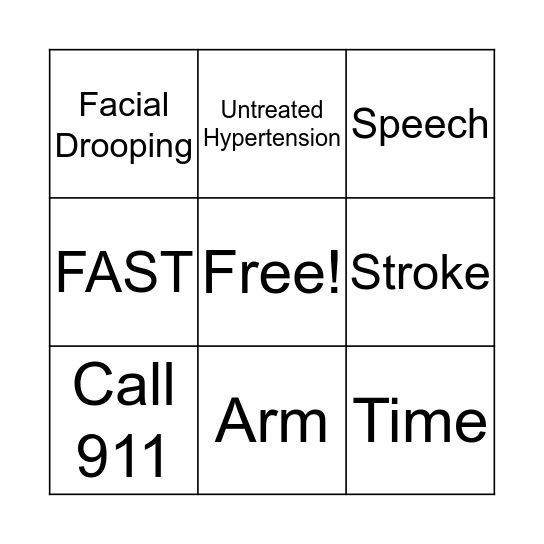 STROKE Bingo Card