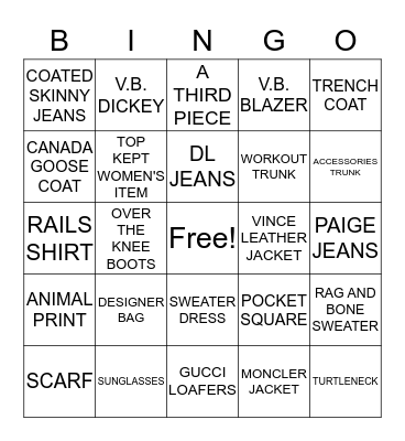 25 TRUNK FRIDAY Bingo Card