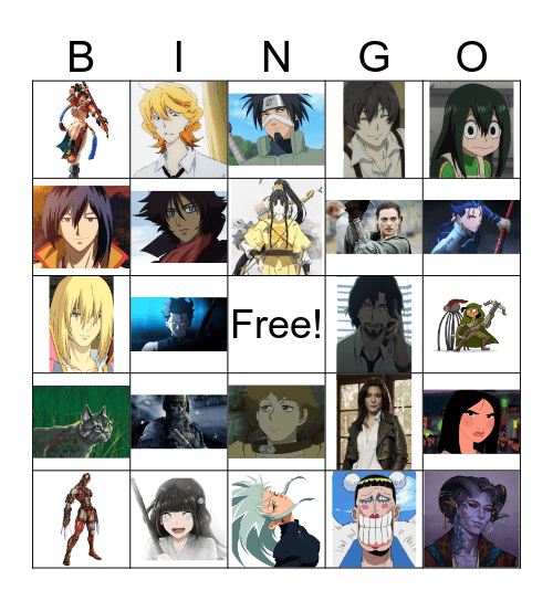 Character Bingo Card