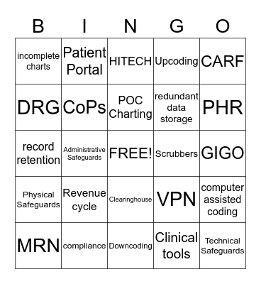 CEHRS Chapter 3 Bingo Card