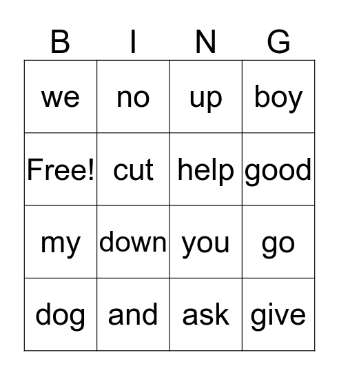 BINGO Card