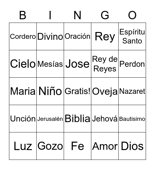 YO SOY EL CAMINO LA VERDAD Y LA VIDA  Bingo Card