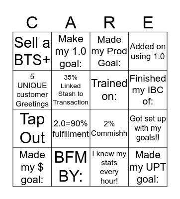 SALES BINGO Card