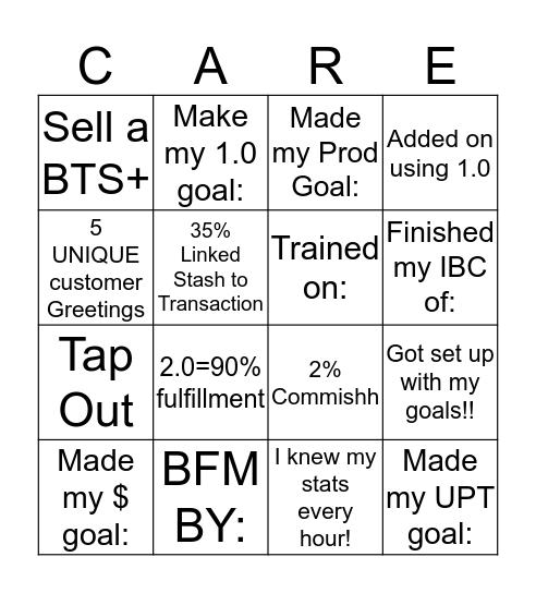 SALES BINGO Card