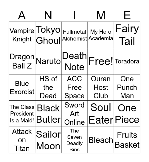 Fullmetal Alchemist, Naruto, Bleach, One piece, Fairy tail, Blue exorcist