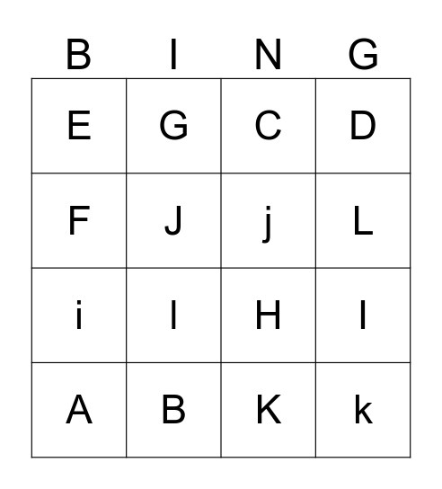 A,B,C Bingo Card