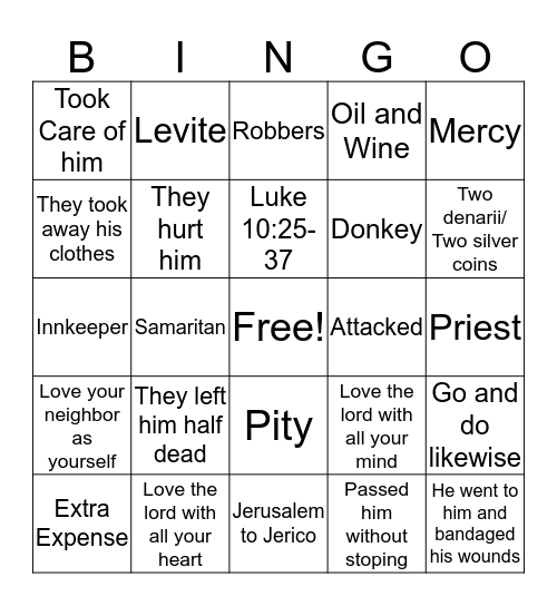 The Good Sumaratin Bingo Card