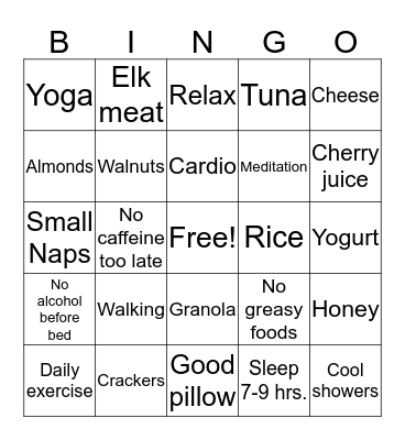 Sleep deprivation Bingo Card