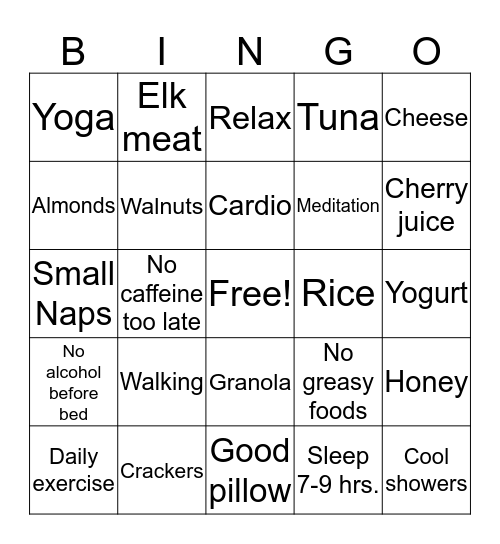 Sleep deprivation Bingo Card