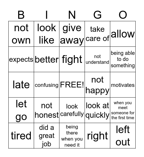 Context Clues Bingo Card