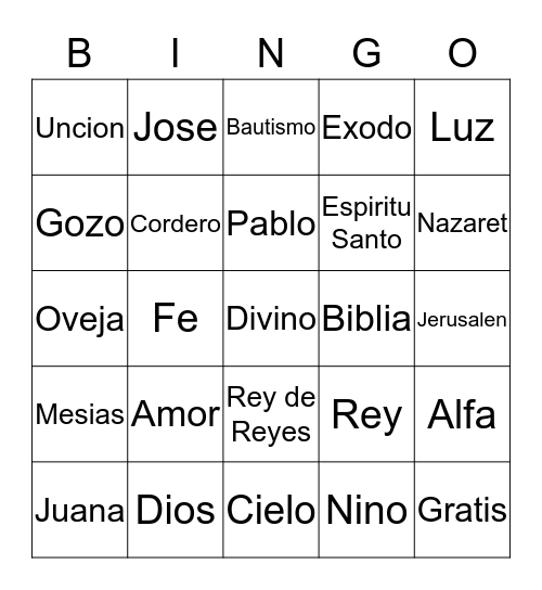 Promise Land Church Bingo Card