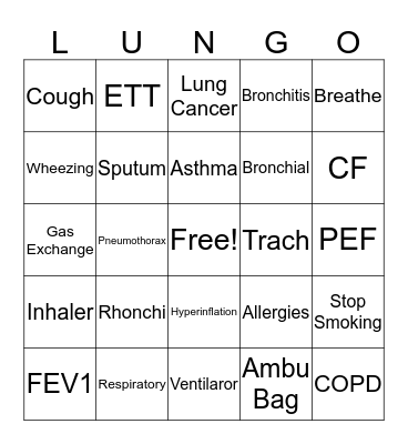 LUNGO  Bingo Card