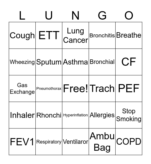 LUNGO  Bingo Card